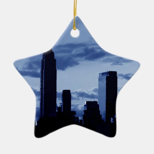 New York City  Blue Night Ceramic Ornament