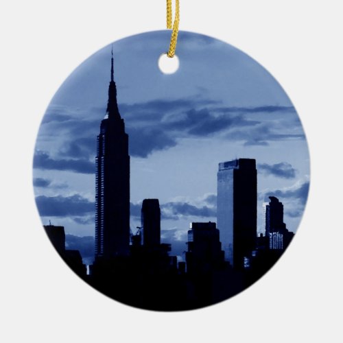 New York City  Blue Night Ceramic Ornament