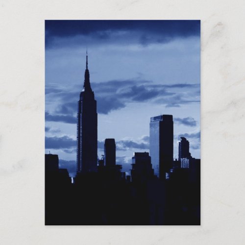 New York City  Blue Night Postcard