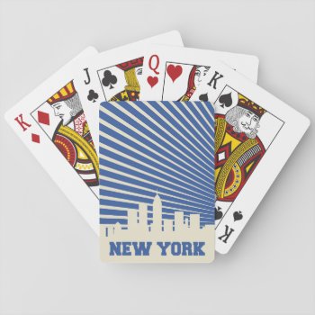 New York City Blue Playing Cards by adventurebeginsnow at Zazzle
