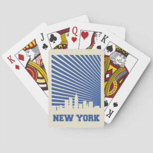 New York City Blue Poker Cards