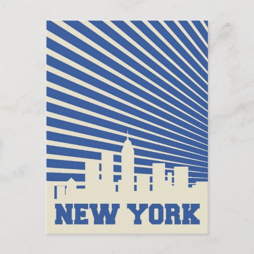 New York City Blue Postcard