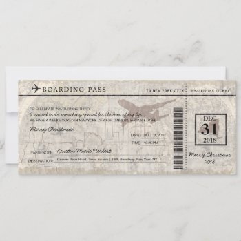 New York City Boarding Pass Announcement by labellarue at Zazzle
