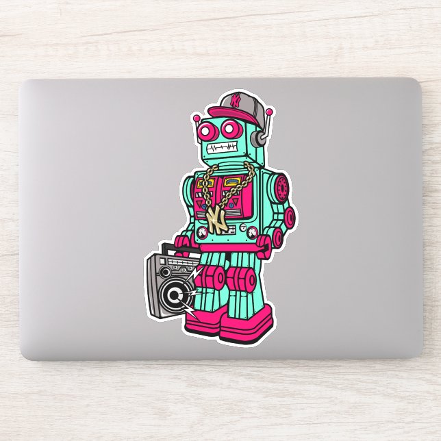NEW YORK CITY BOOM BOX ROBOT STICKER (Computer)