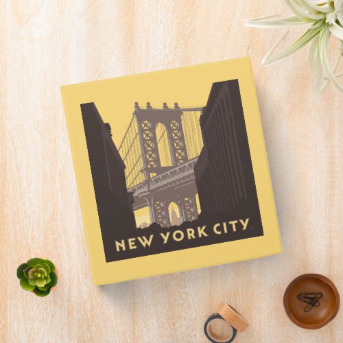 New York City  Brooklyn Bridge 3 Ring Binder