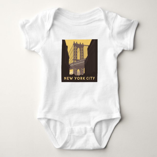 New York City | Brooklyn Bridge Baby Bodysuit (Front)