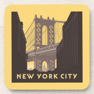 New York City Brooklyn Bridge Beverage Coaster