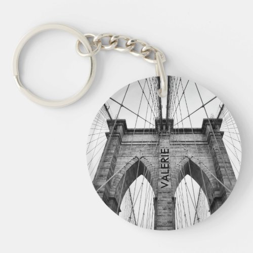 New_York City Brooklyn Bridge Closeup Keychain