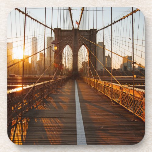 New York City Brooklyn Bridge Sunrise Beverage Coaster