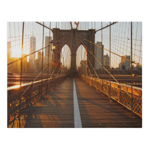New York City Brooklyn Bridge Sunrise Faux Canvas Print