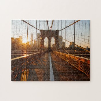 New York City Brooklyn Bridge Sunrise Jigsaw Puzzle by iconicnewyork at Zazzle