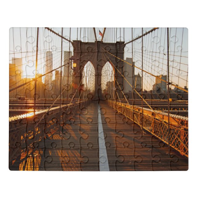 New York City Brooklyn Bridge Sunrise Jigsaw Puzzle (Puzzle Horizontal)