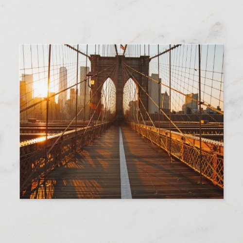 New York City Brooklyn Bridge Sunrise Postcard