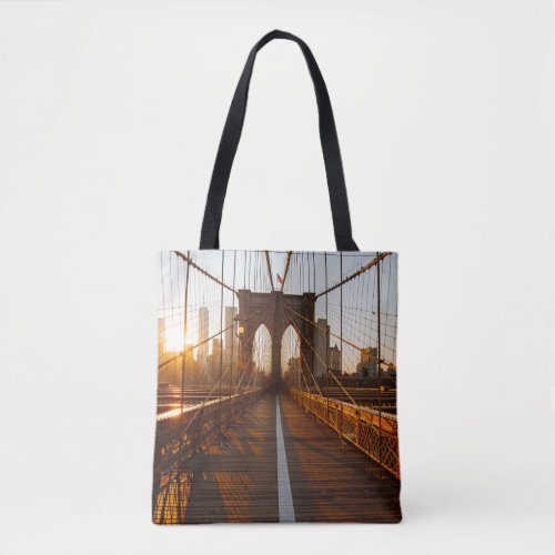 New York City Brooklyn Bridge Sunrise Tote Bag