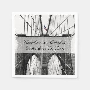 New York City Brooklyn Bridge Wedding Paper Napkins