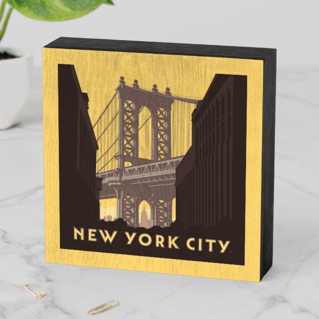 New York City | Brooklyn Bridge Wooden Box Sign (In Situ Horizontal)