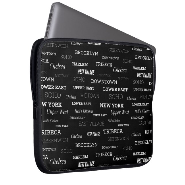 New York City, Brooklyn, Chelsea Neighborhoods Laptop Sleeve (Front Right)