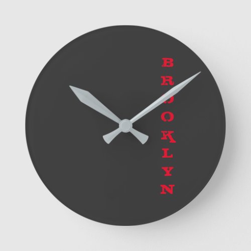 New York City Brooklyn Nyc Trendy Classic Round Clock