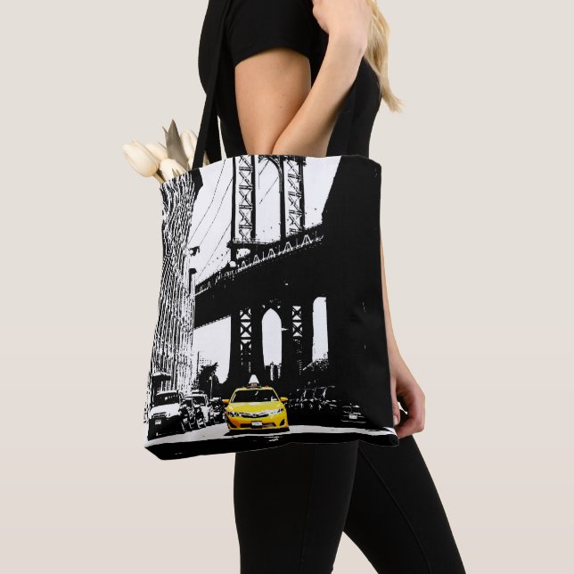 New York City Brooklyn Yellow Taxi USA Nyc Elegant Tote Bag (Close Up)