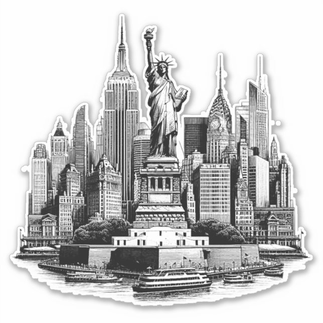 New york City Buildings Architecture art Sticker (Front)