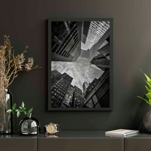 New York City Buildings Black and White Poster
