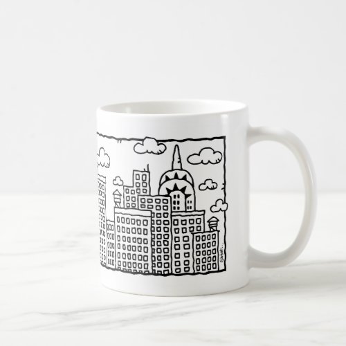 New York City Cartoon Skyline Mug