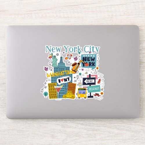 New York City Cartoon Style Sticker