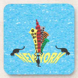 New York city cat Coaster