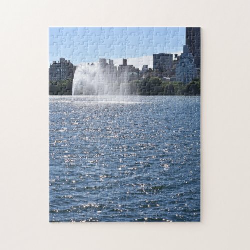 New York City Central Park Reservoir Photograph Jigsaw Puzzle