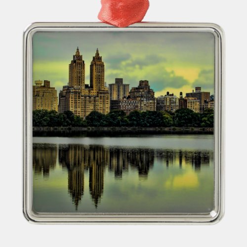 New York City Central Park Skyline Metal Ornament