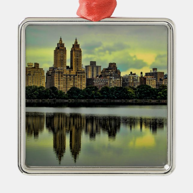 New York City Central Park Skyline Metal Ornament (Front)