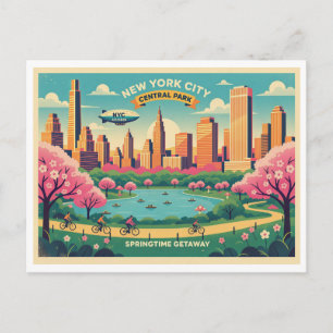 New York City, Central Park Springtime Postcard