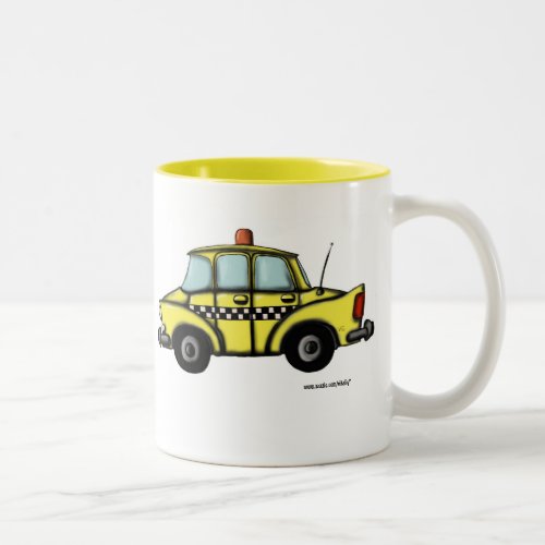 New York City Checker Cab Two_Tone Coffee Mug