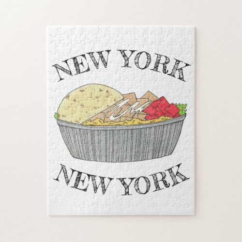 New York City Chicken Rice Halal Cart Platter Food Jigsaw Puzzle