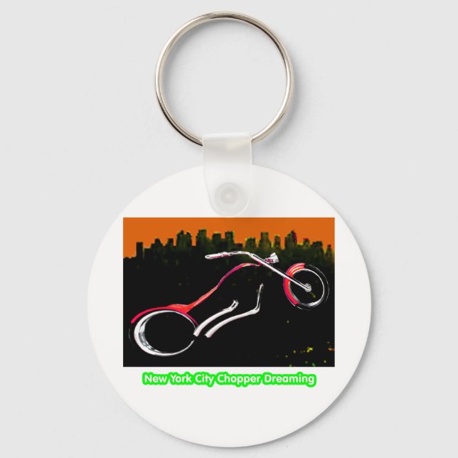 New York City Chopper Dreaming Red transp jGibney Keychain (Front)