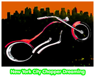 New York City Chopper Dreaming Red transp jGibney Keychain