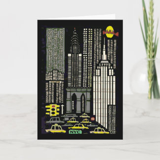 New York City, Christmas  Abstract Holiday Card