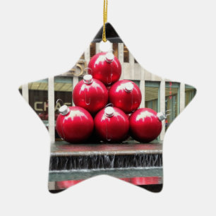 New York City Christmas Balls Rockefeller Center Ceramic Ornament