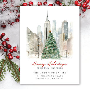 New York City Christmas New Address Announcement Postcard
