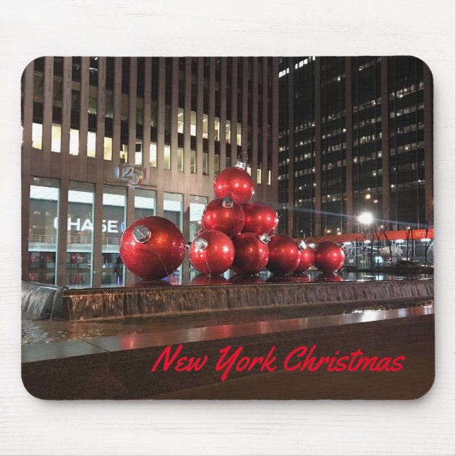 New York City Christmas NYC Holiday Decorations Mouse Pad (Front)