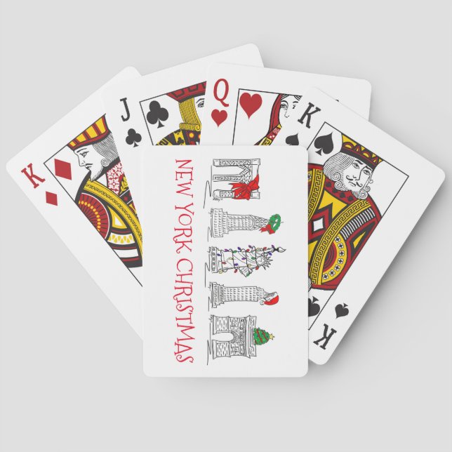 New York City Christmas NYC Holiday Landmarks Poker Cards (Back)