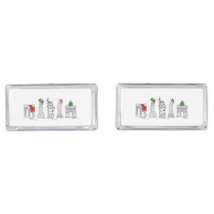 New York City Christmas NYC Holiday Xmas Landmarks Cufflinks