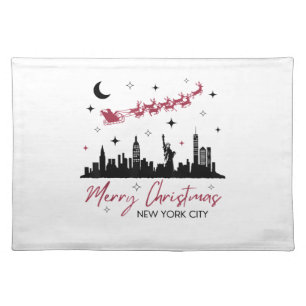 New York City Christmas Trip, Merry Christmas New  Cloth Placemat