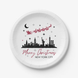 New York City Christmas Trip, Merry Christmas New  Paper Plates