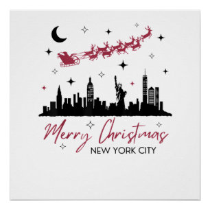 New York City Christmas Trip, Merry Christmas New  Poster