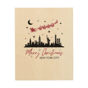 New York City Christmas Trip, Merry Christmas New  Wood Wall Art