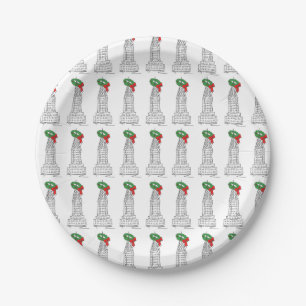 New York City Christmas Wreath NYC Holiday Paper Plates