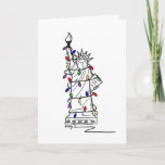 New York City Christmas Xmas Statue of Liberty NYC Holiday Card
