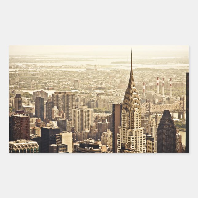 New York City - Chrysler Building Rectangular Sticker (Front)