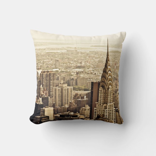 New York City - Chrysler Building Throw Pillow (Front)